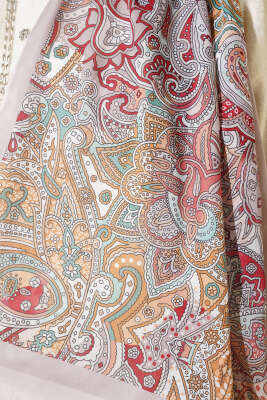 Paisley Motifli Şal Vizon - Başörtüsü