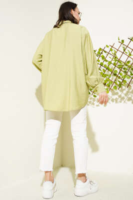 Robası Dikişli Salaş Gömlek Çağla Yeşili - Gömlek