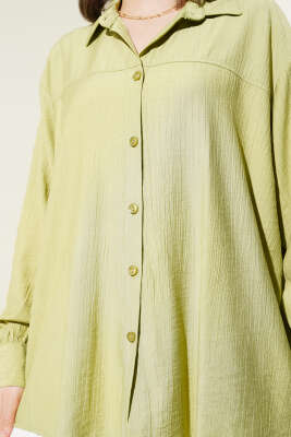 Robası Dikişli Salaş Gömlek Çağla Yeşili - Gömlek