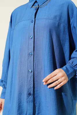 Robası Dikişli Salaş Gömlek Mavi - Gömlek