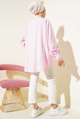 Robası Dikişli Salaş Gömlek Pembe - Gömlek