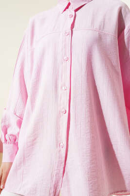 Robası Dikişli Salaş Gömlek Pembe - Gömlek