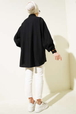 Robası Dikişli Salaş Gömlek Siyah - Gömlek