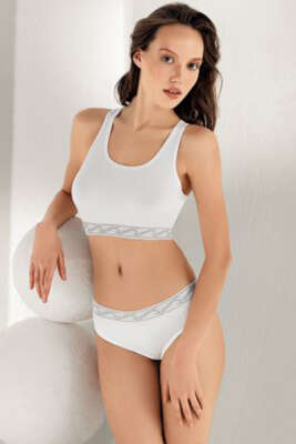 Şahinler Kalın Askılı Sporcu İkili Takım Beyaz - ŞAHİNLER