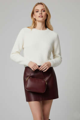 Sakallı Triko Kazak Beyaz