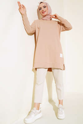 Salaş Armalı Tunik Bej - Tunik