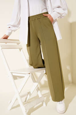 Scuba Çımalı Bol Paçalı Pantolon Haki - TEGOE