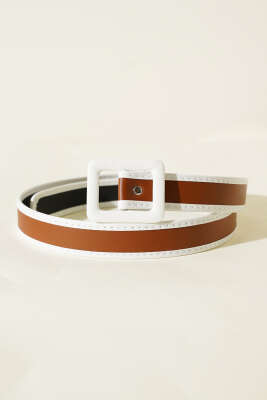 Şerit Detaylı Kemer Taba - DESREE KEMER