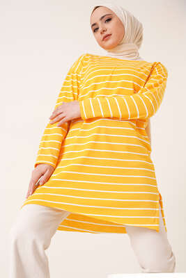 Şeritli Tunik Hardal 