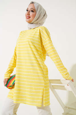 Şeritli Tunik Sarı 