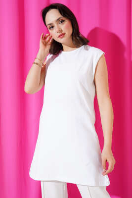 Sıfır Kol Penye İçlik Beyaz