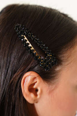 Taşlı Çıtçıt Toka Siyah - İNCİ BİJÜTERİ