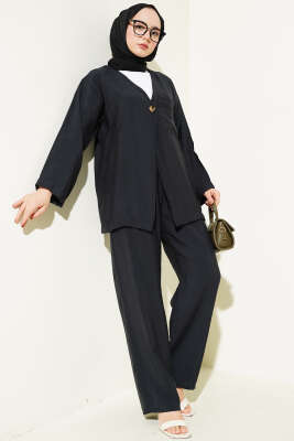 Tek Düğmeli Cepli İkili Takım Antrasit 