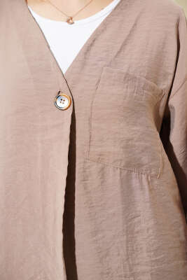 Tek Düğmeli Cepli İkili Takım Vizon - İkili Takım