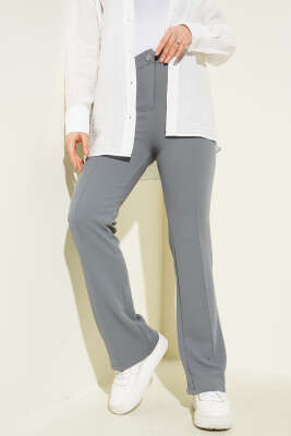 Tek Düğmeli Çımalı Pantolon Kayrak Grisi 