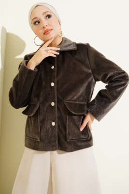 Torba Cepli Kısa Goldfox Ceket Vizon - MUSTİ