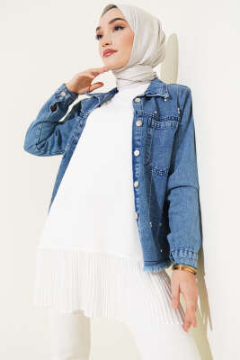 Tül Pileli İçlik Ekru