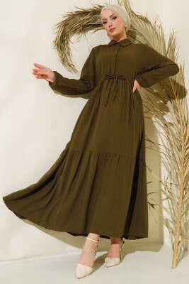 Tünelli Patlı Elbise Haki 