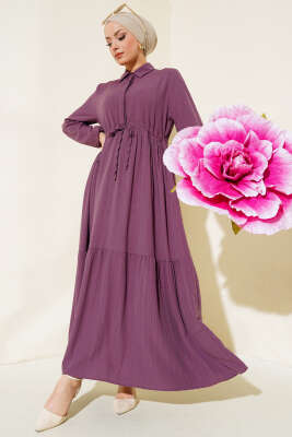Tünelli Patlı Elbise Mor 
