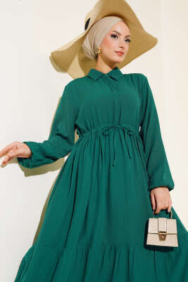 Tünelli Patlı Elbise Zümrüt - HBS