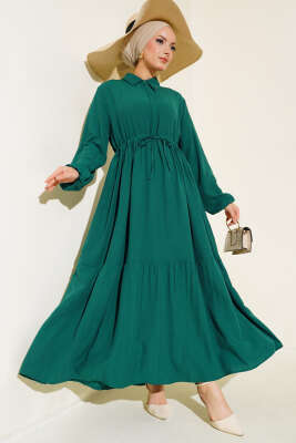 Tünelli Patlı Elbise Zümrüt - Elbise