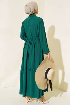 Tünelli Patlı Elbise Zümrüt - Elbise