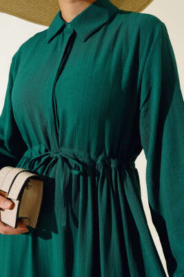 Tünelli Patlı Elbise Zümrüt - Elbise