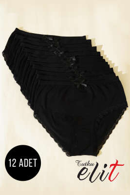 Tutku Elit 12'li Bayan Paçası Dantel Bato Siyah - ELİT