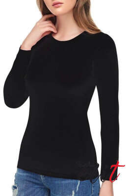 Tutku Elit Bayan Elastan Uzun Kol Body Siyah - ELİT