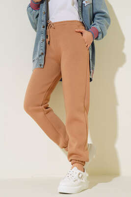 Üç İplik Jogger Pantolon Camel 