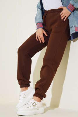 Üç İplik Jogger Pantolon Kahve - Pantolon