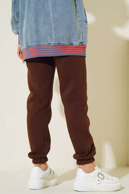 Üç İplik Jogger Pantolon Kahve - Pantolon
