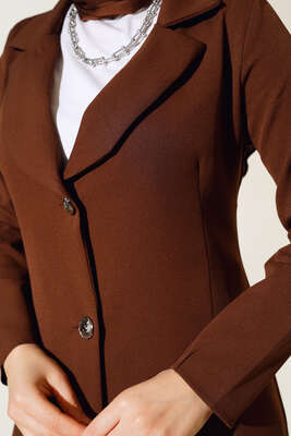 Uzun Ceket İkili Takım Kahve - İKİLİ TAKIM