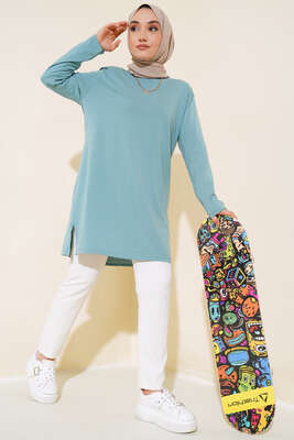 Uzun Kol Basic Tunik Mint 