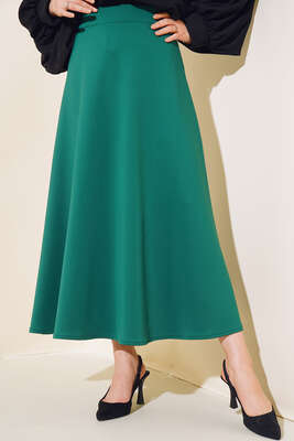 Uzun Scuba Etek Yeşil - Etek