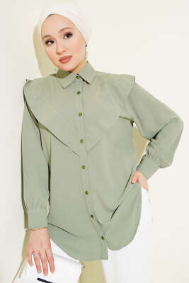 V Detaylı Gömlek Çağla Yeşili 
