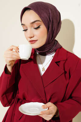 Vintage Motifli Eşarp Acı Kahve 