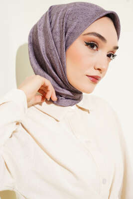 Vintage Motifli Eşarp Vizon 