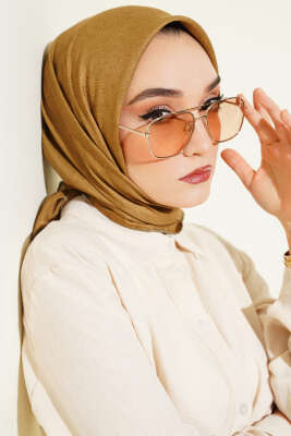 Vintage Motifli Eşarp Yağ Yeşili 