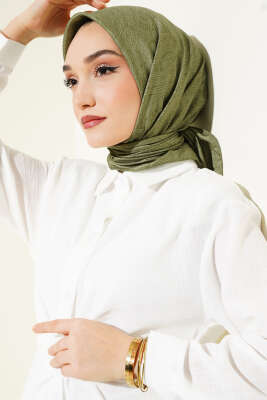 Vintage Motifli Eşarp Yeşil 