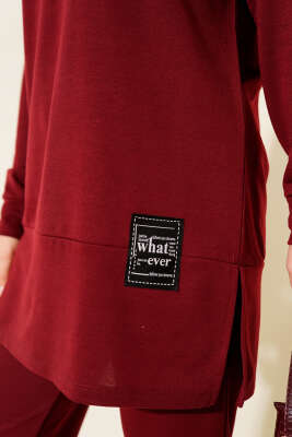 What Ever Armalı Kapüşonlu İkili Takım Bordo - İkili Takım