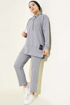 What Ever Armalı Kapüşonlu İkili Takım Gri 