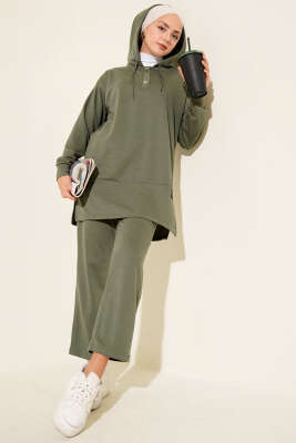 What Ever Armalı Kapüşonlu İkili Takım Haki 