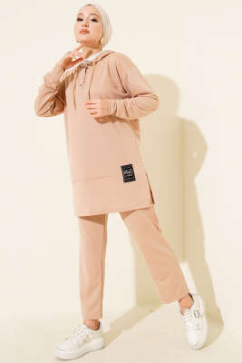 What Ever Armalı Kapüşonlu İkili Takım Latte 