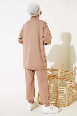 Loyşa Yarım Fermuarlı İkili Takım Latte - İkili Takım