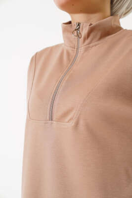 Loyşa Yarım Fermuarlı İkili Takım Latte - İkili Takım