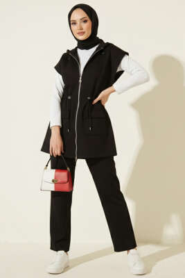 Yelekli Scuba İkili Takım Siyah