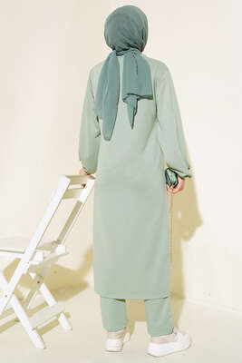 Yırtmaçlı Uzun İkili Takım Çağla Yeşili - Yılın Fırsatı