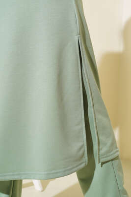 Yırtmaçlı Uzun İkili Takım Çağla Yeşili - Yılın Fırsatı