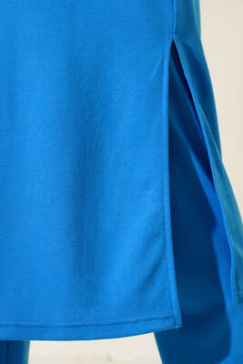 Yırtmaçlı Uzun İkili Takım İndigo - İkili Takım